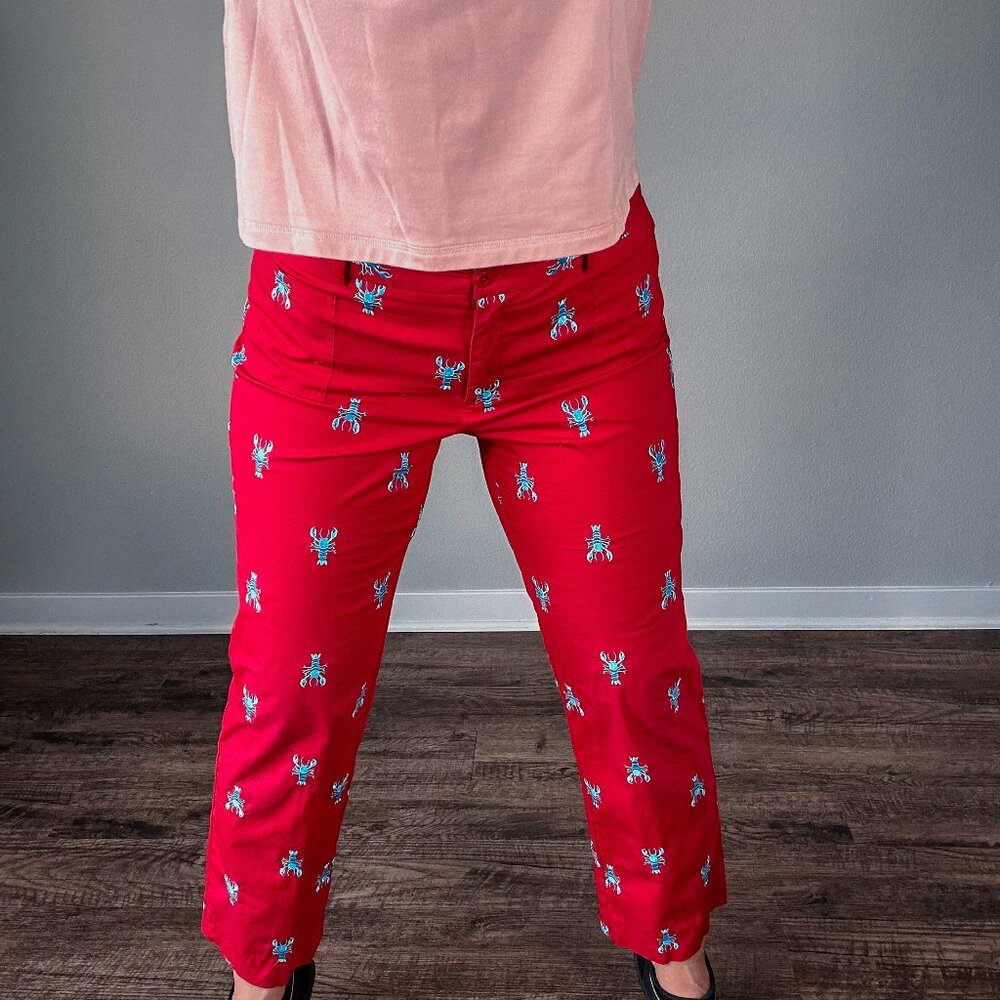 Lilly Pulitzer Lobster Cropped/Ankle Pants Size 4 - Picture 10 of 11